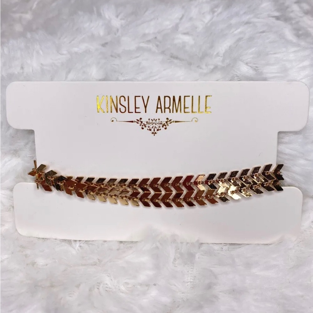 Kinsley Armelle Goddess Collection Lance Necklace Gold Tone 14”